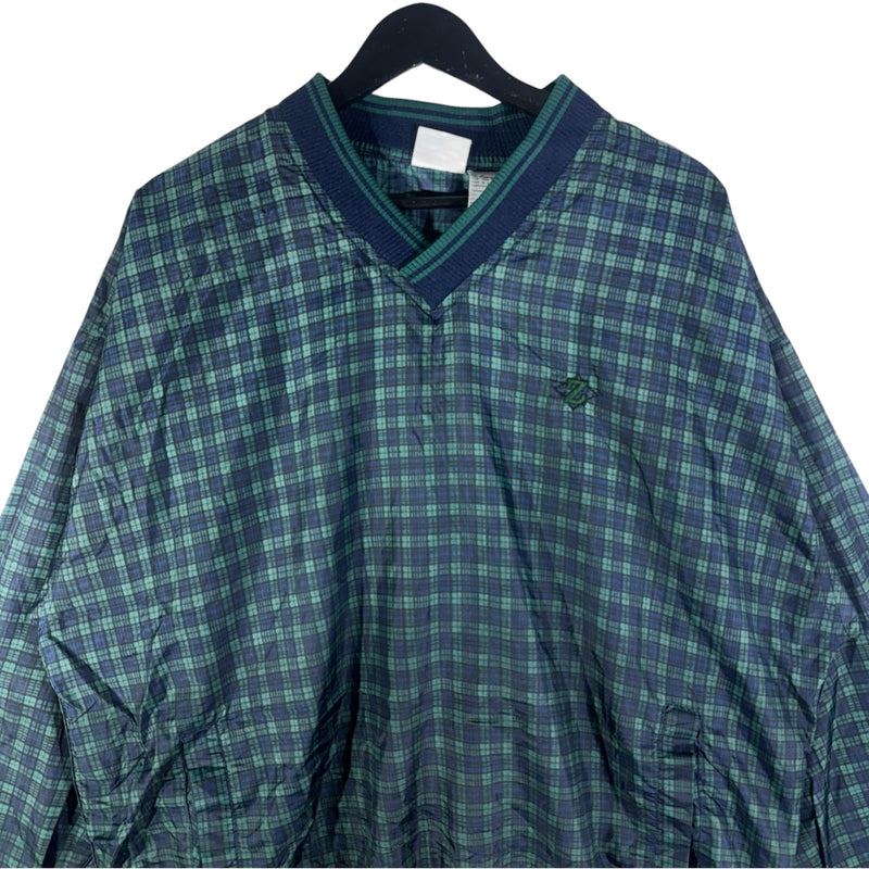 Vintage Jerzees Plaid V Neck Pullover Light Jacket