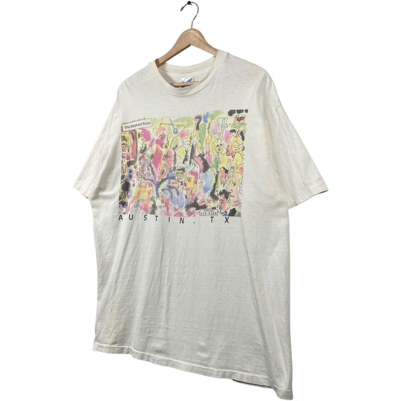 Vintage Hanes Austin Texas The Elephant Room Art Graphic T-Shirt