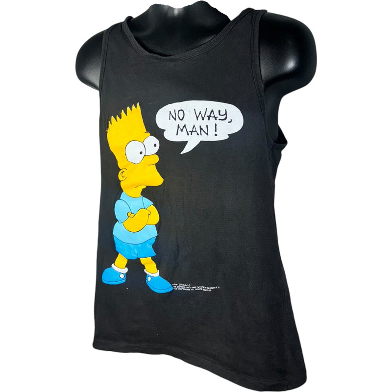 Vintage The Simpsons Bart Simpson "No Way Man" Tank Top 1990