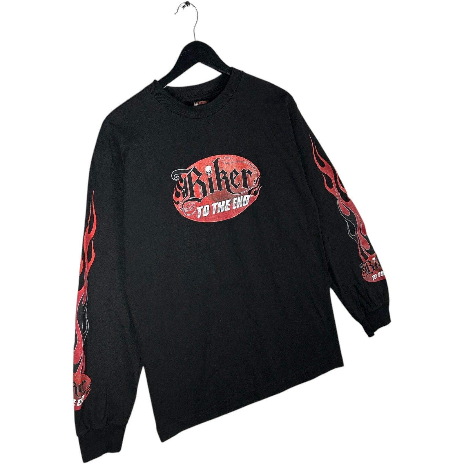 Vintage "Biker To The End" Flaming Long Sleeve