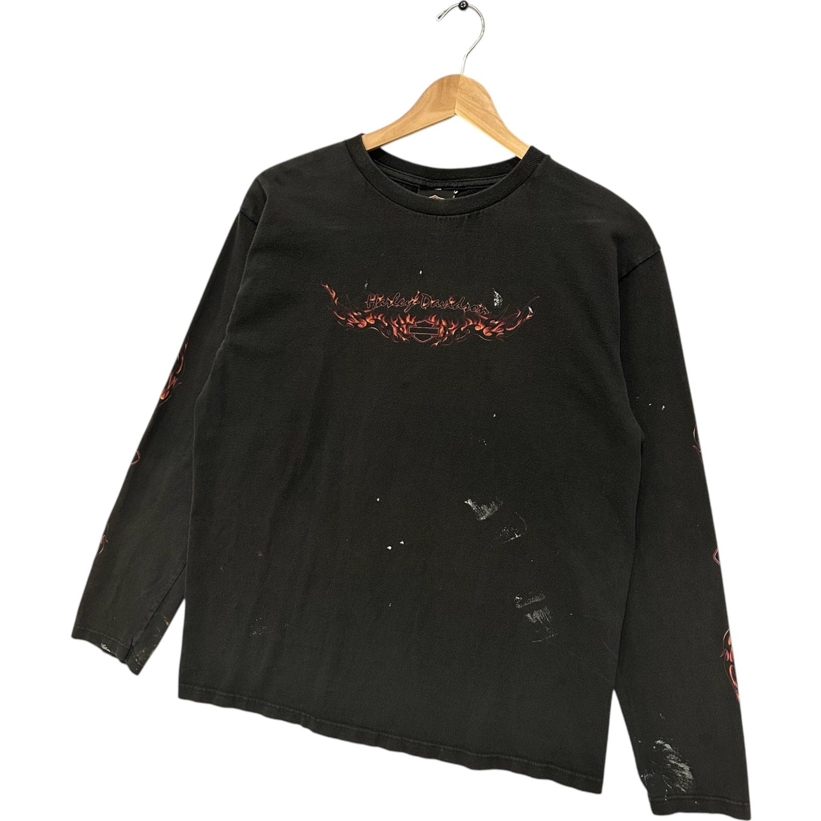 Vintage Harley Flames Logo Savannah, GA Davidson Long Sleeve