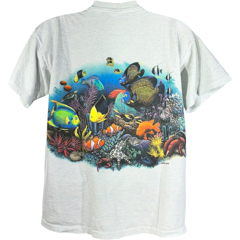 Vintage Coral Reef Wrap Around Underwater Nature Tee 90s