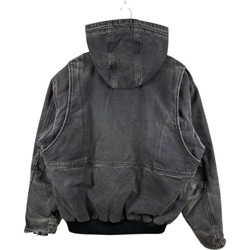Vintage Carhartt Active Jac Insulated Denim Hoodie Full Zip Jacket