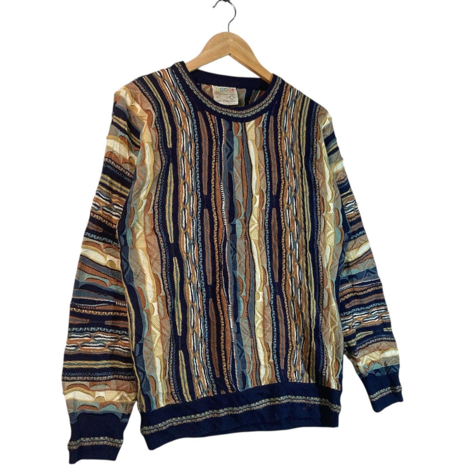Vintage Coogi 3D Diamond Abstract Knit Sweater