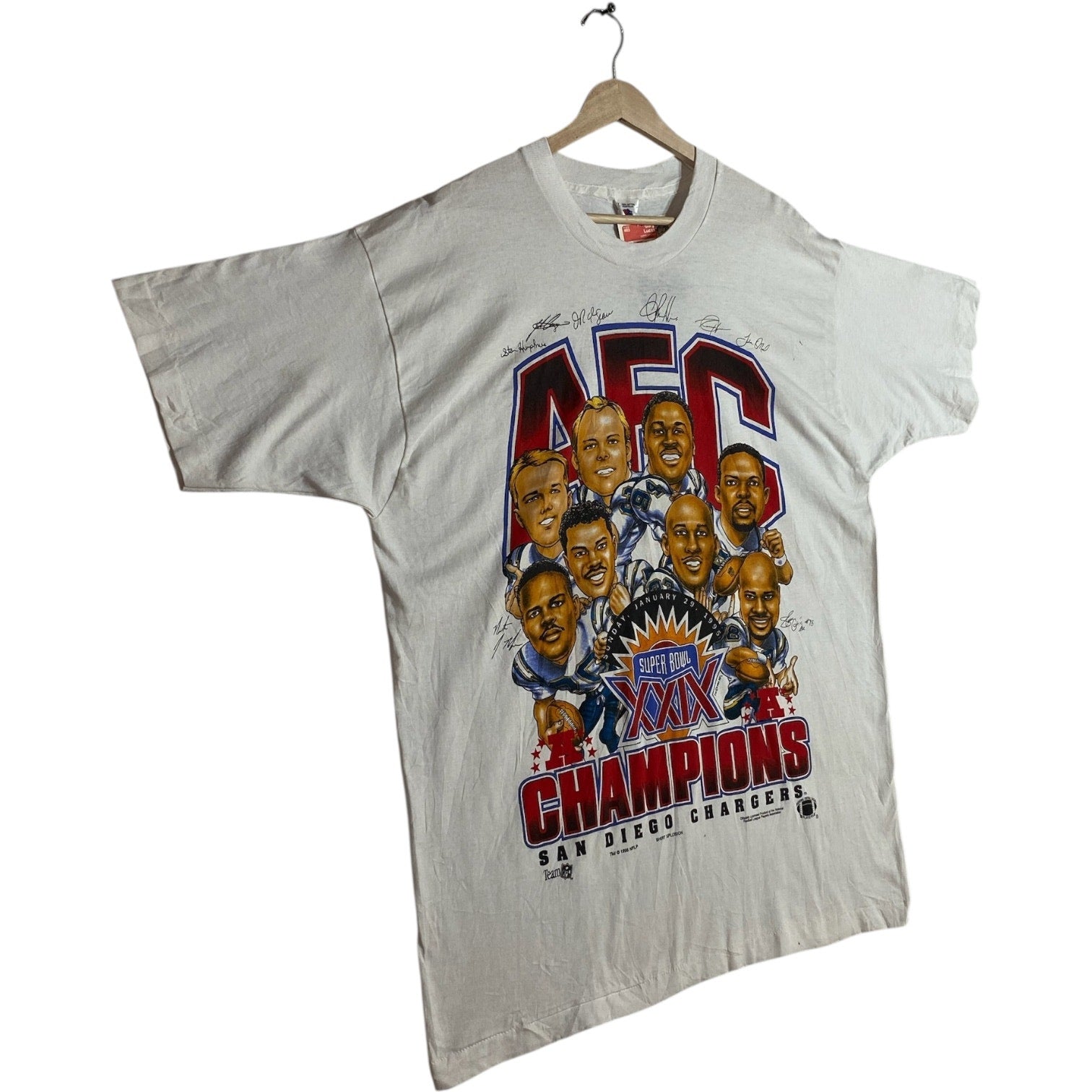 Vintage San Diego Chargers Super Bowl XXIX NFL T-Shirt