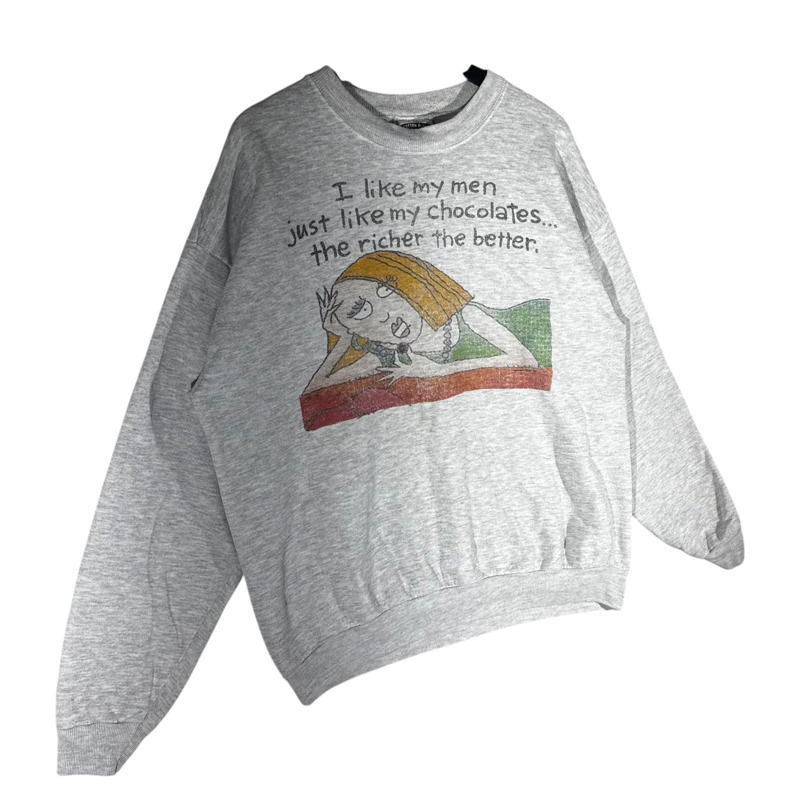 Vintage "I Like My Men Like My Chocolates..." Quote Crewneck