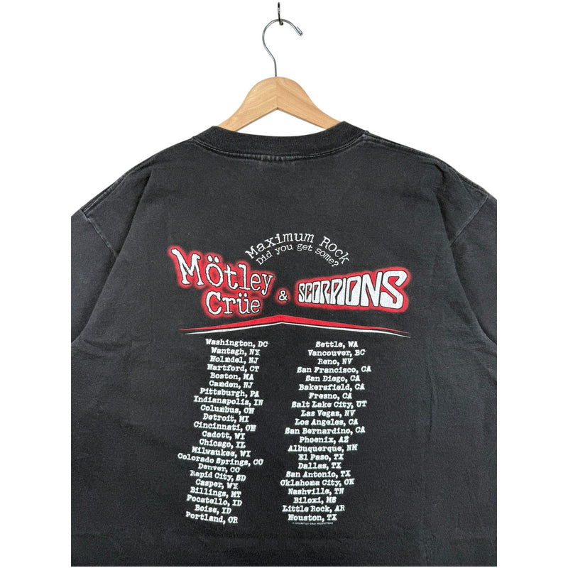 Vintage Motley Crue & Scorpions Maximum Rock Concert T-Shirt