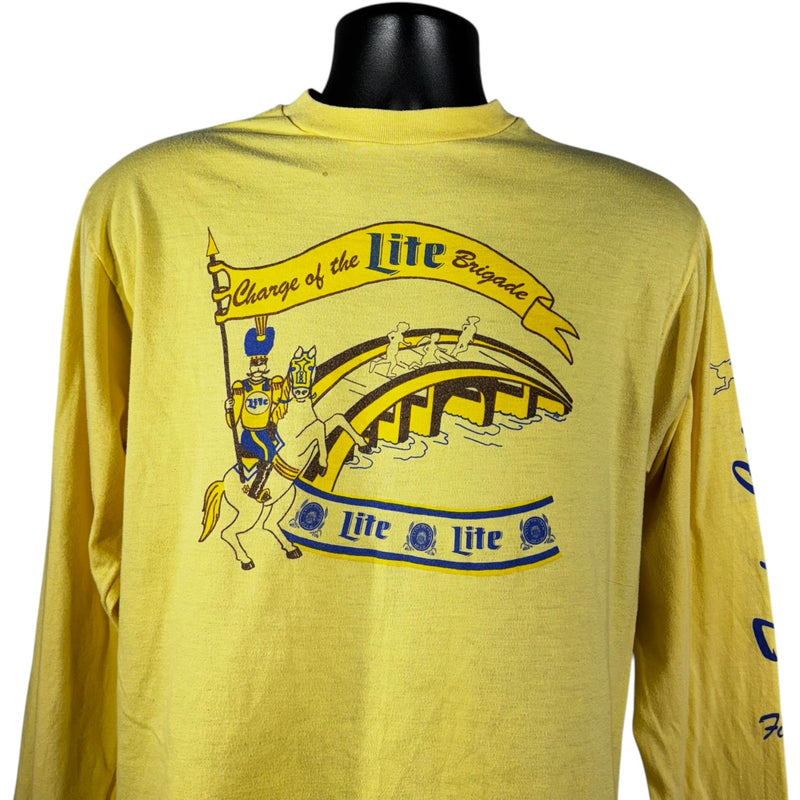 Vintage Miller Lite Spellout Long Sleeve Beer Promo Tee