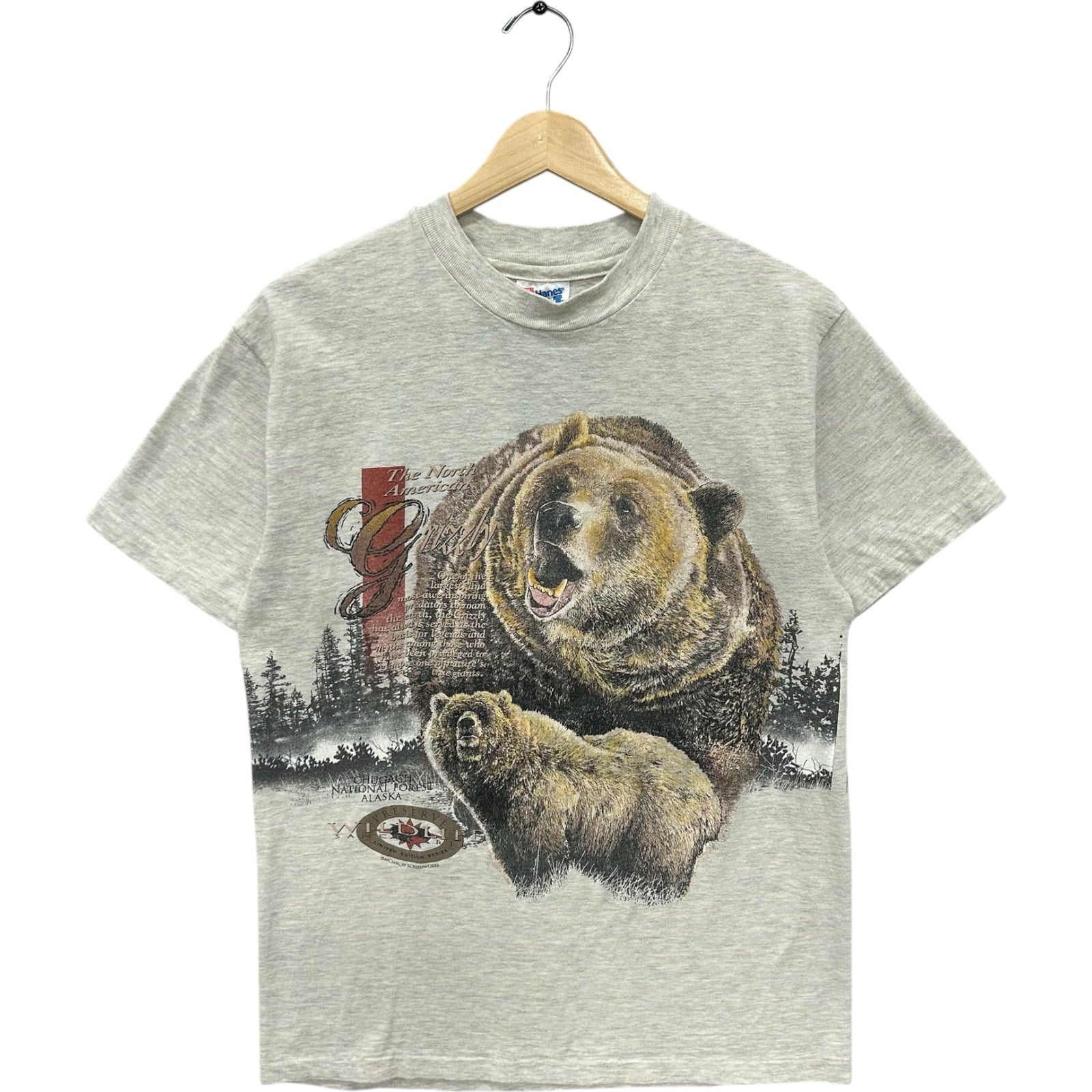 Vintage The North American Grizzly Bear Double Sided AOP Tee