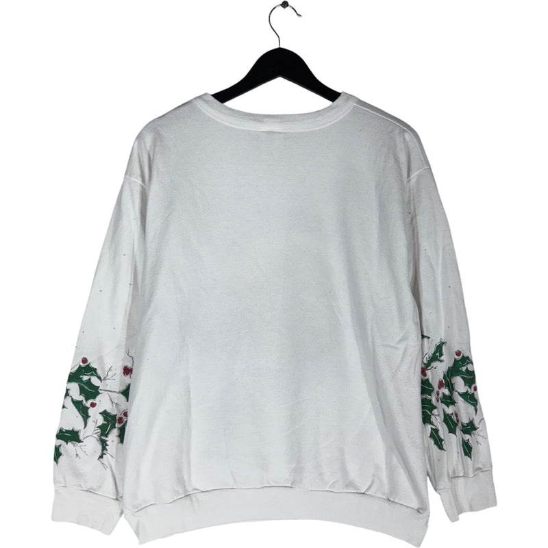 Vintage Winter Chickadees Birdhouse Crewneck 90s