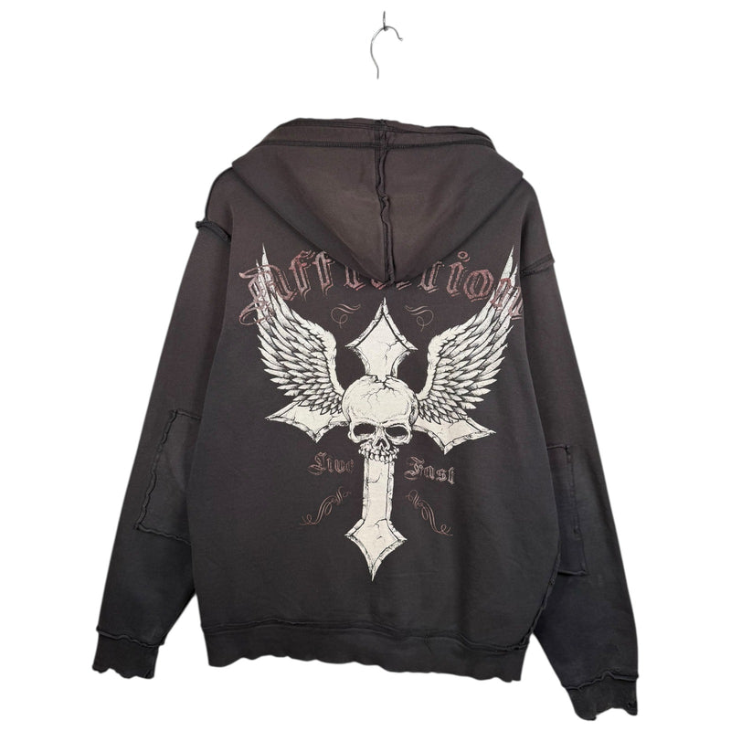 Vintage Affliction Live Fast Cross Full Zip Hoodie