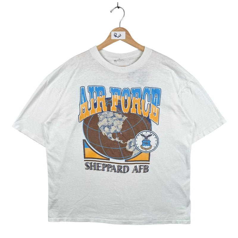Vintage Air Force Sheppard AFB Globe Graphic Short Sleeve T-Shirt