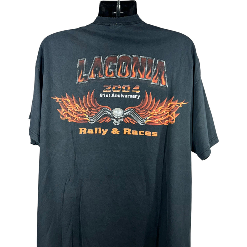 Vintage Lagonia Flaming Eagle Motorcycle Tee 2004