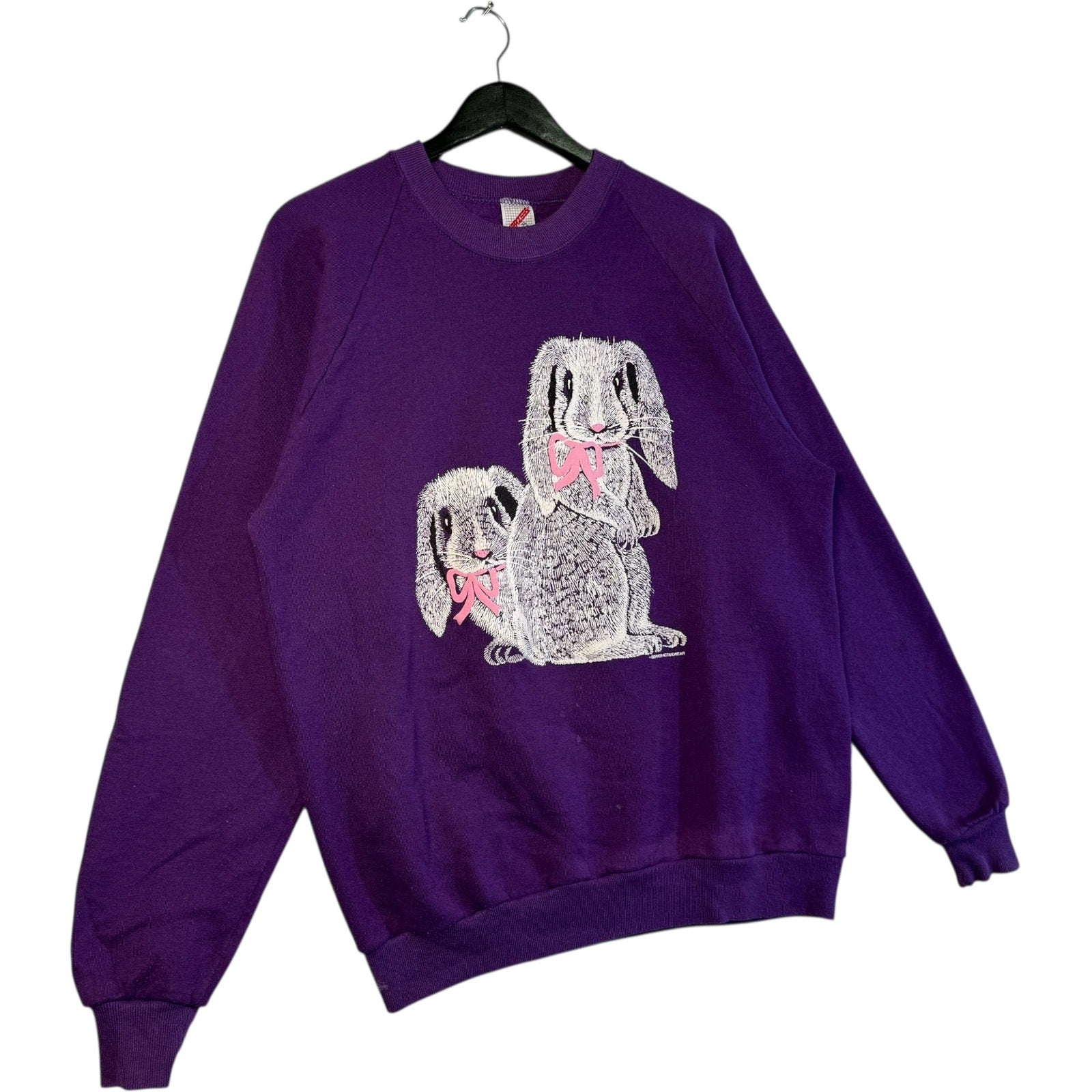 Vintage Pink Bow Bunnies Crewneck