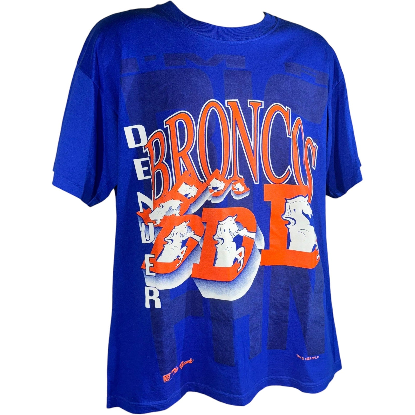 Vintage Denver Broncos Spellout Logo Tee 1993