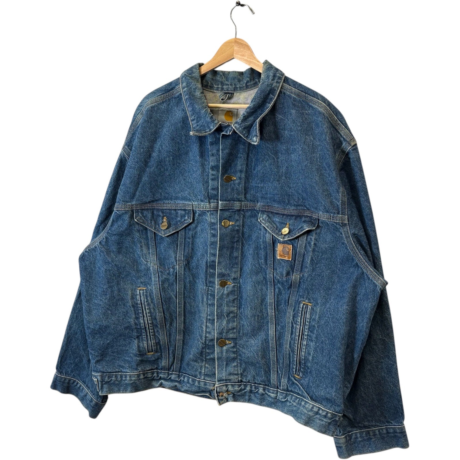 Vintage Carhartt J12 DST Button Up Denim Jacket