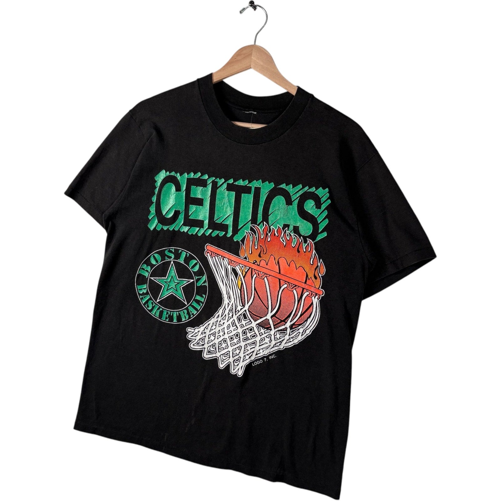 Vintage Boston Celtics Large Basketball Logo NBA Tee