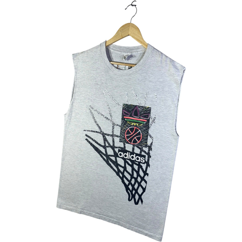 Vintage Adidas Basketball Crewneck Muscle Sleeves Tank Top