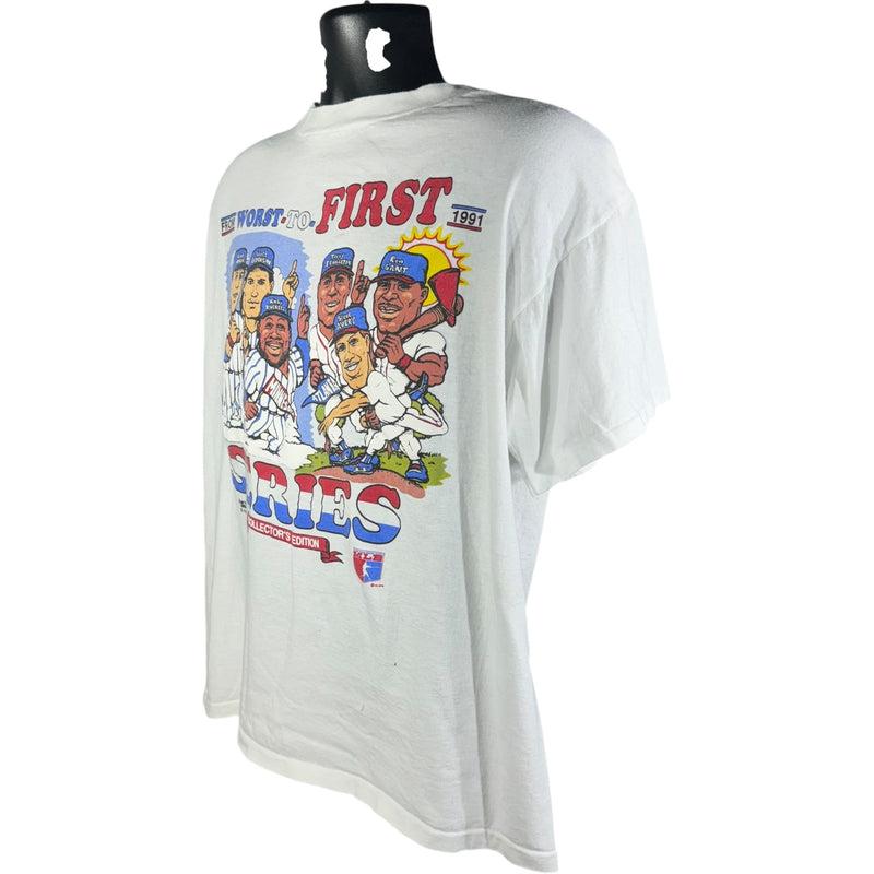 Vintage World Series Twins vs Braves Collectors Edition Caricature Tee 1991