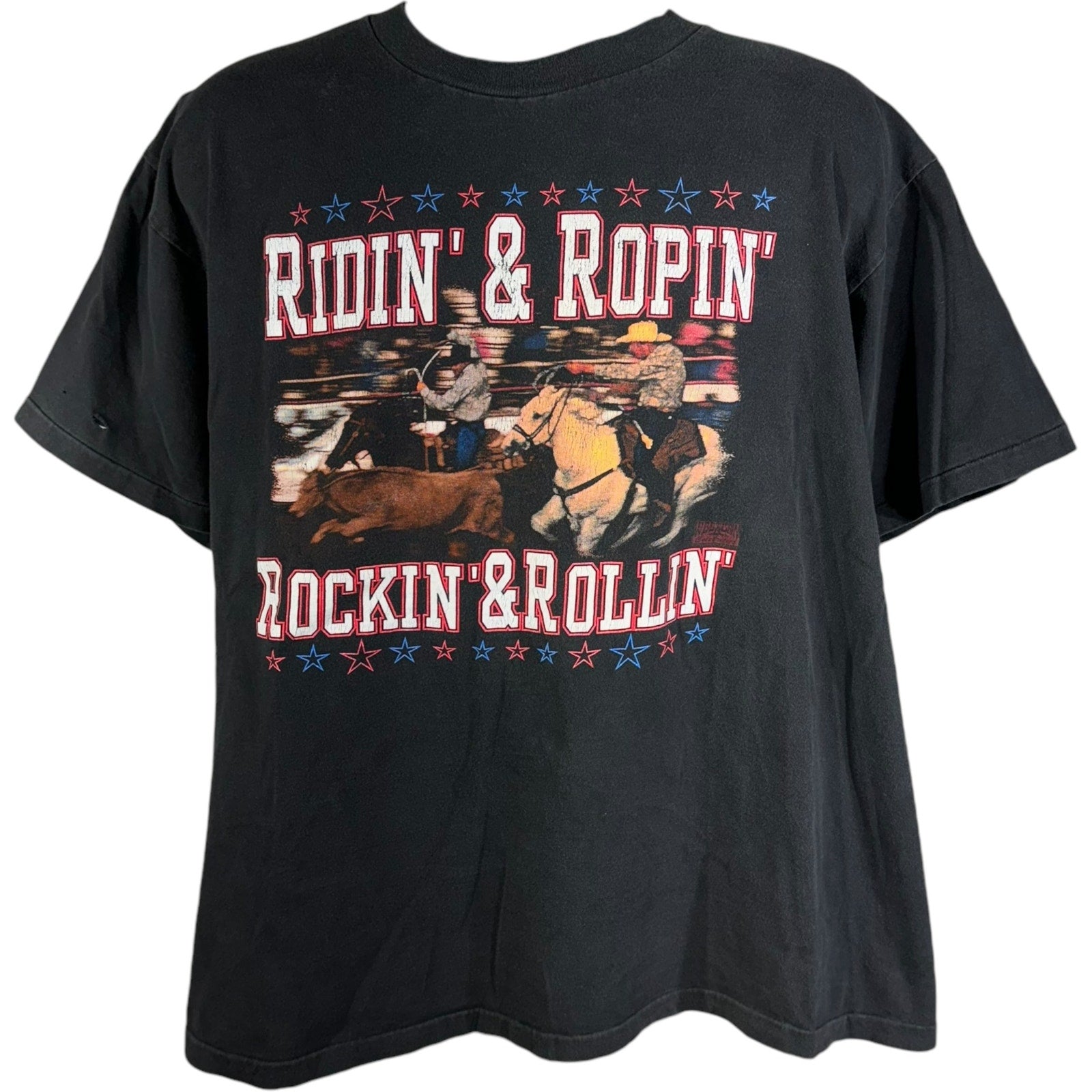 Vintage "Ridin' & Ropin', Rockin' & Rollin" Rodeo Tee 90s