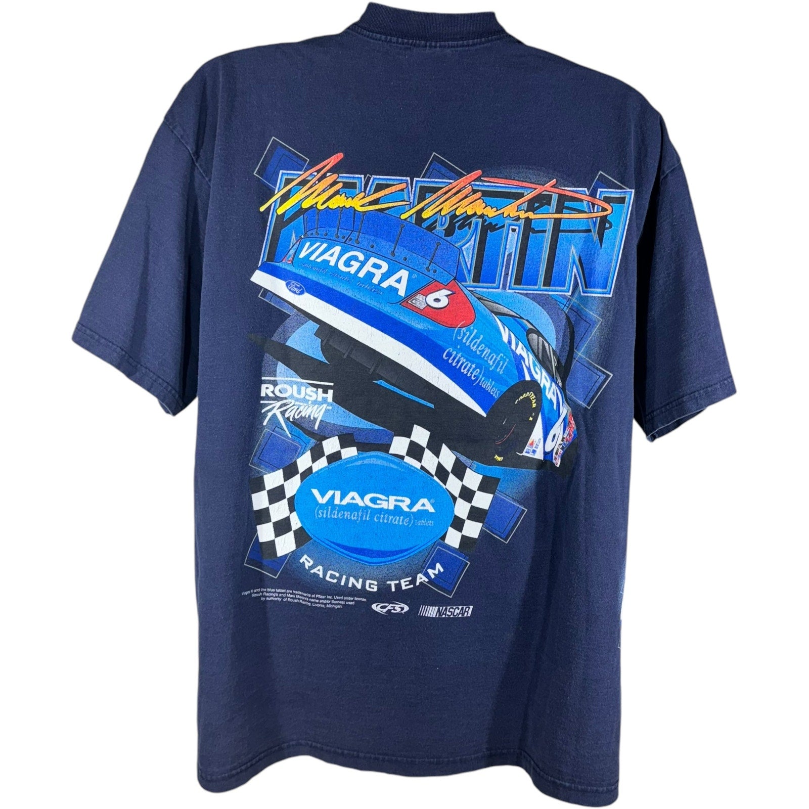 Vintage NASCAR Mark Martin Viagra Racing Tee