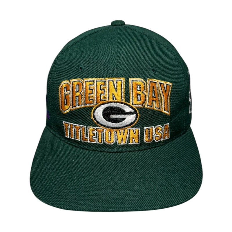 Vintage NFL Green Bay Packers Title Town USA Super Bowl Snapback Hat OSFA