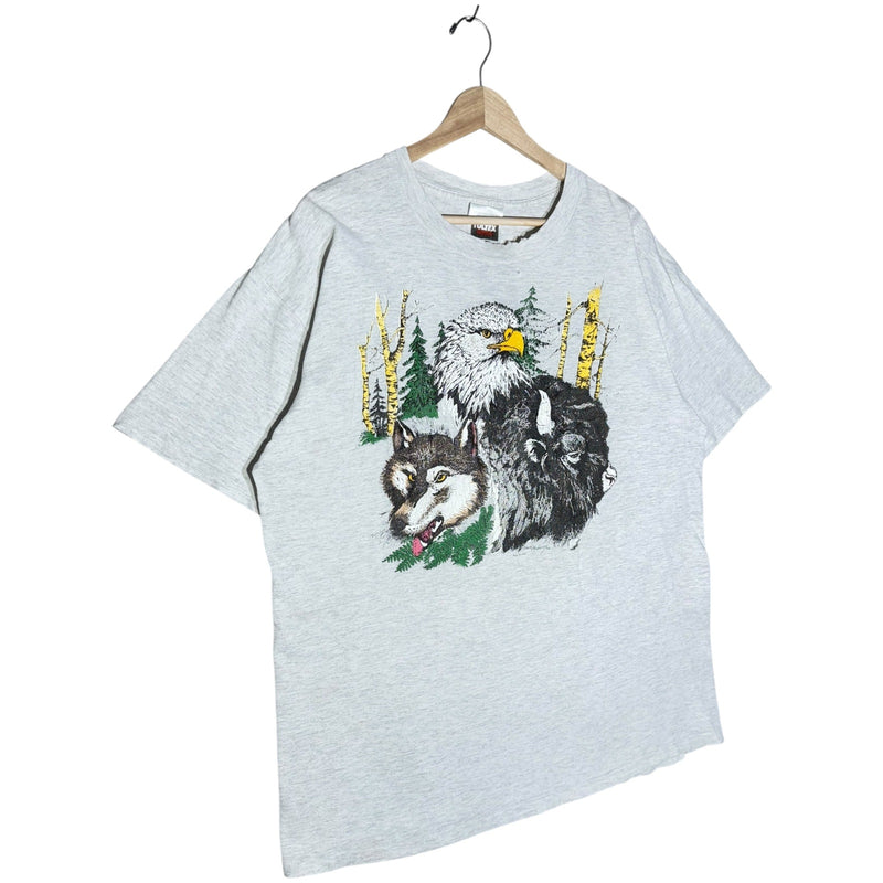 Vintage Bald Eagle Wolf Bear Graphic T-Shirt