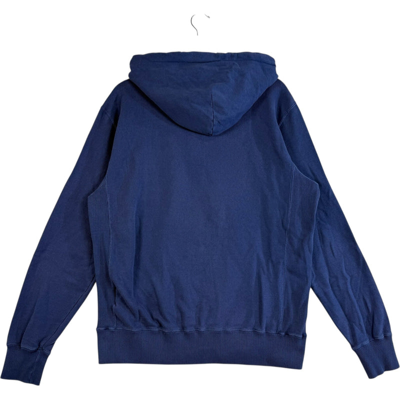 Vintage Champion Mini Spellout Logo 1/4 Zip Pullover Hoodie