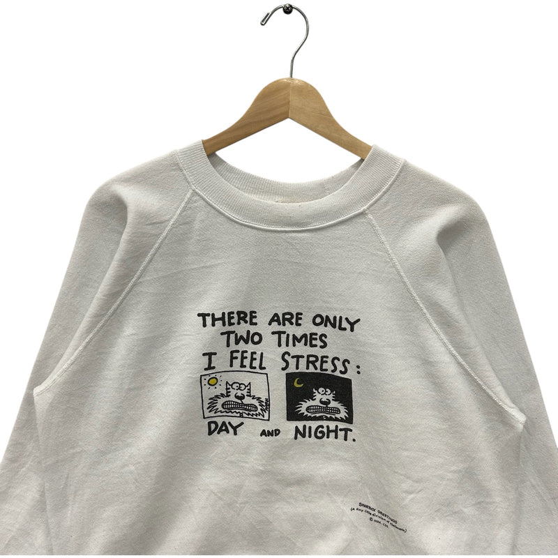 Vintage "Two Times I Stress" Novelty Humor Crewneck 80s