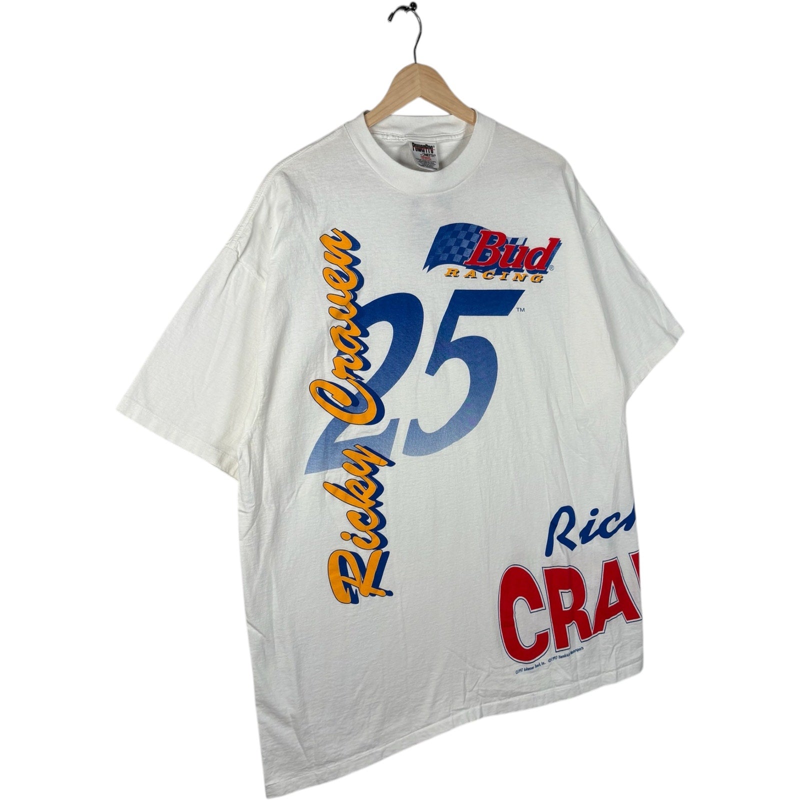 Vintage Ricky Craven Bud Spellout NASCAR Tee