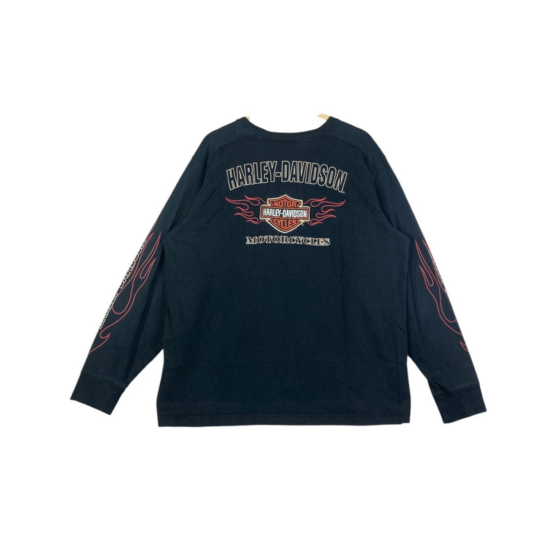 Vintage Harley Davidson Flame Sleeve Graphic Long Sleeve
