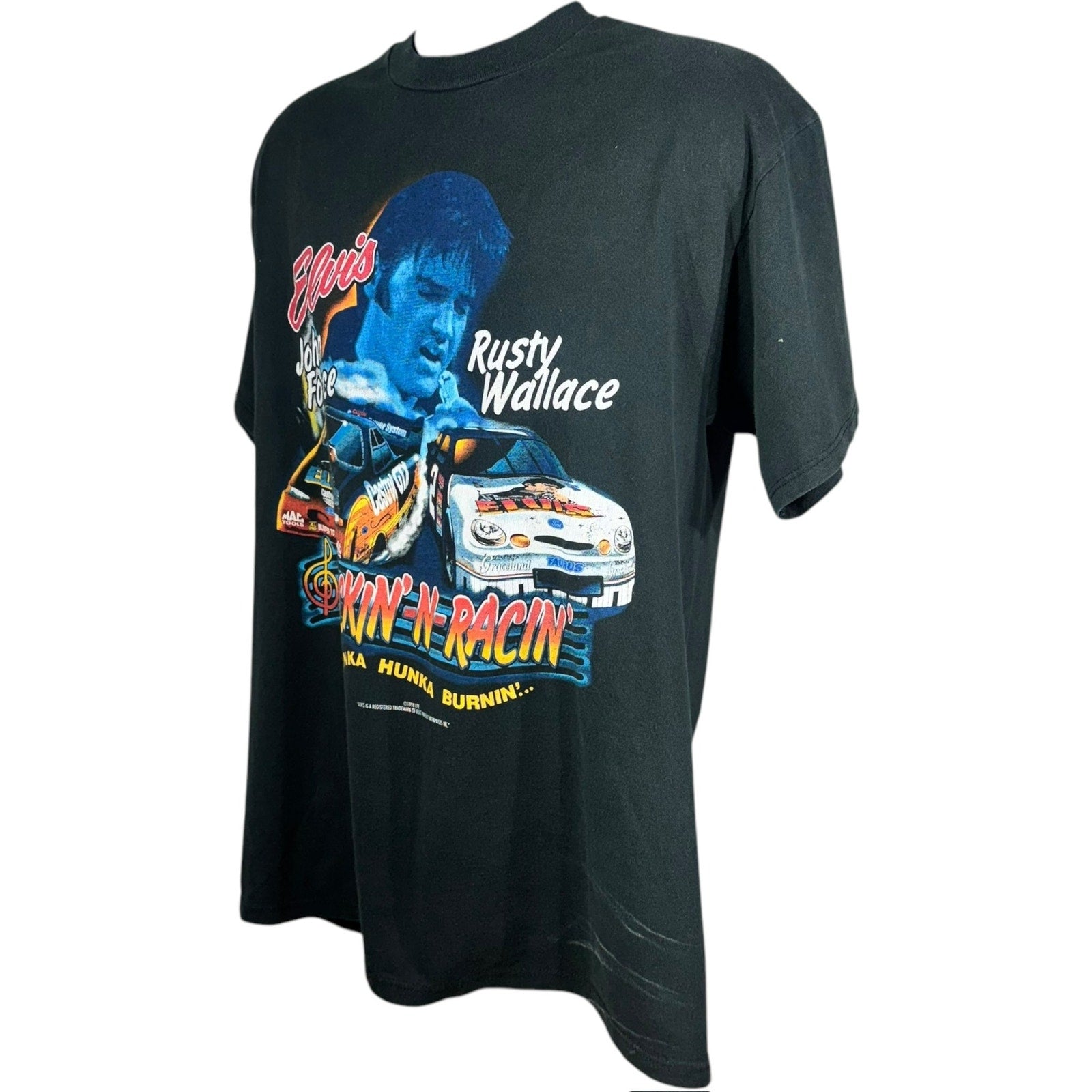 Vintage NASCAR Elvis Presley Rusty Wallace Racing Tee