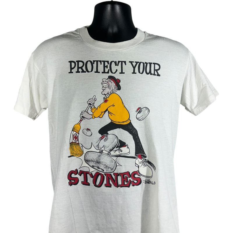 Vintage "Protect Your Stones" Curling Tee