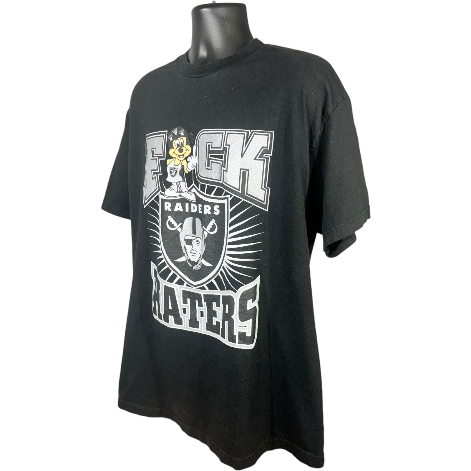 Vintage Oakland Raiders "F**k Haters" Mickey Mouse NFL Tee