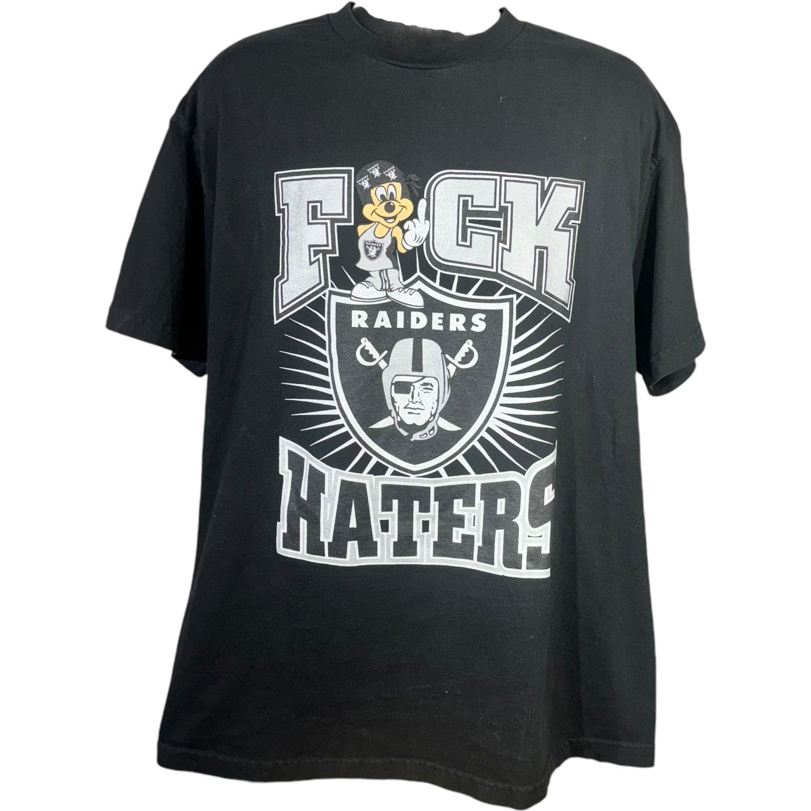 Vintage Oakland Raiders "F**k Haters" Mickey Mouse NFL Tee