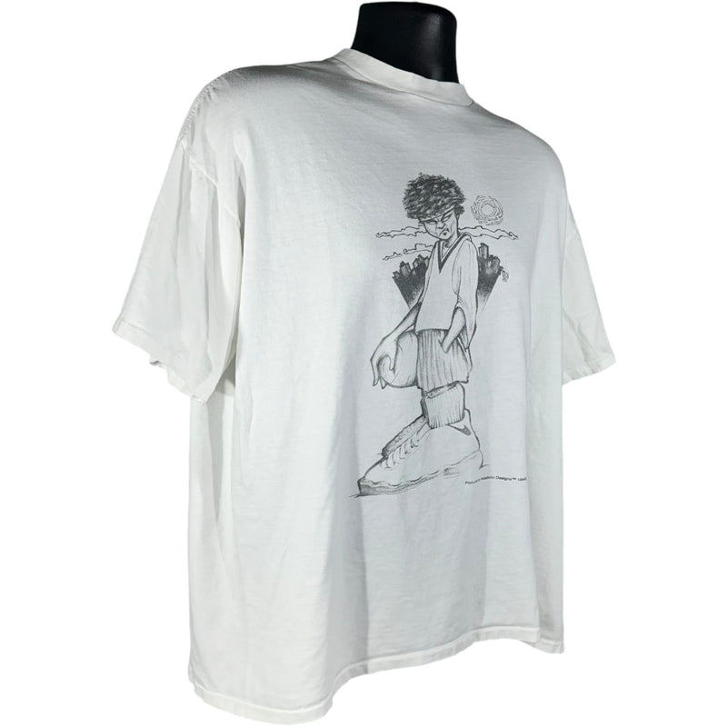 Vintage Da Link Went Wear Caricature Art Tee