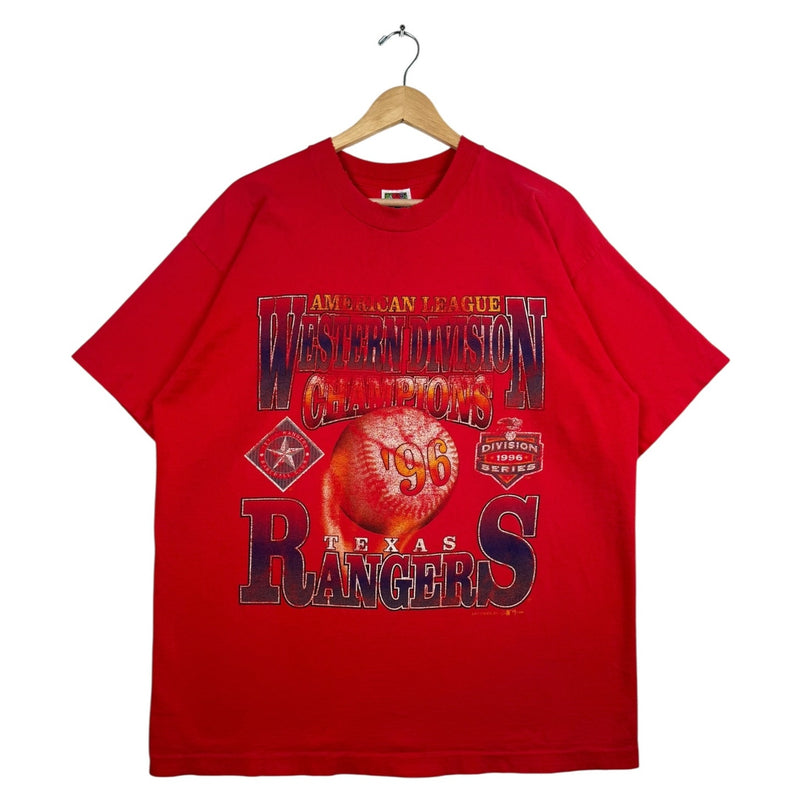 Vintage Texas Rangers 1996 AL Western Division Champions MLB T-Shirt