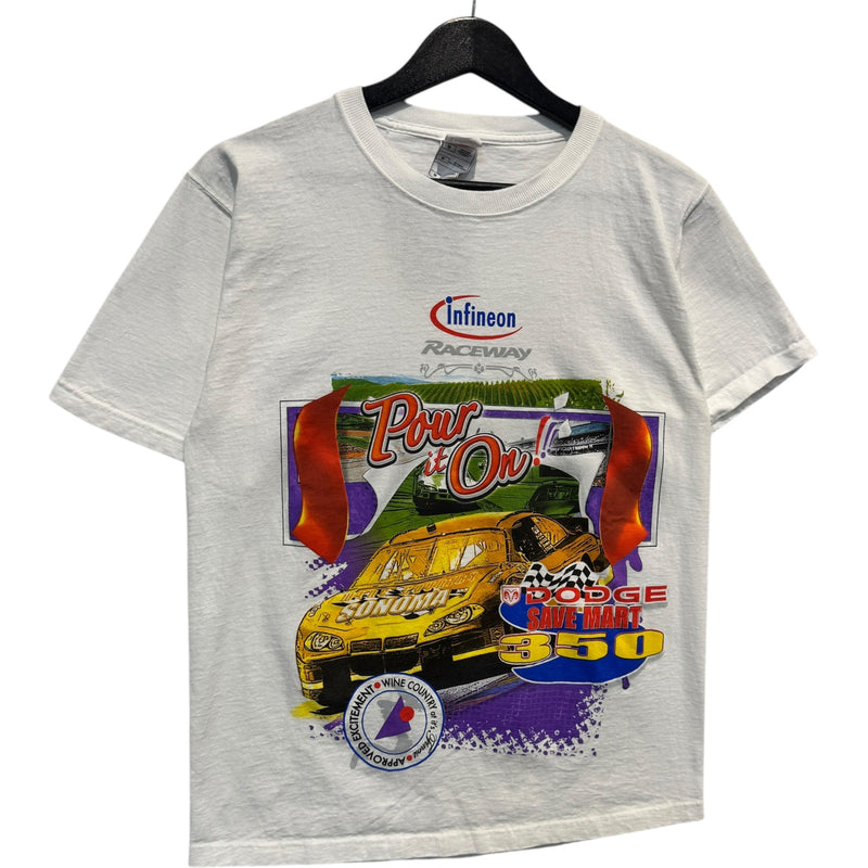 Vintage Dodge Save Mart 350 "Pour It On" NASCAR Racing Tee