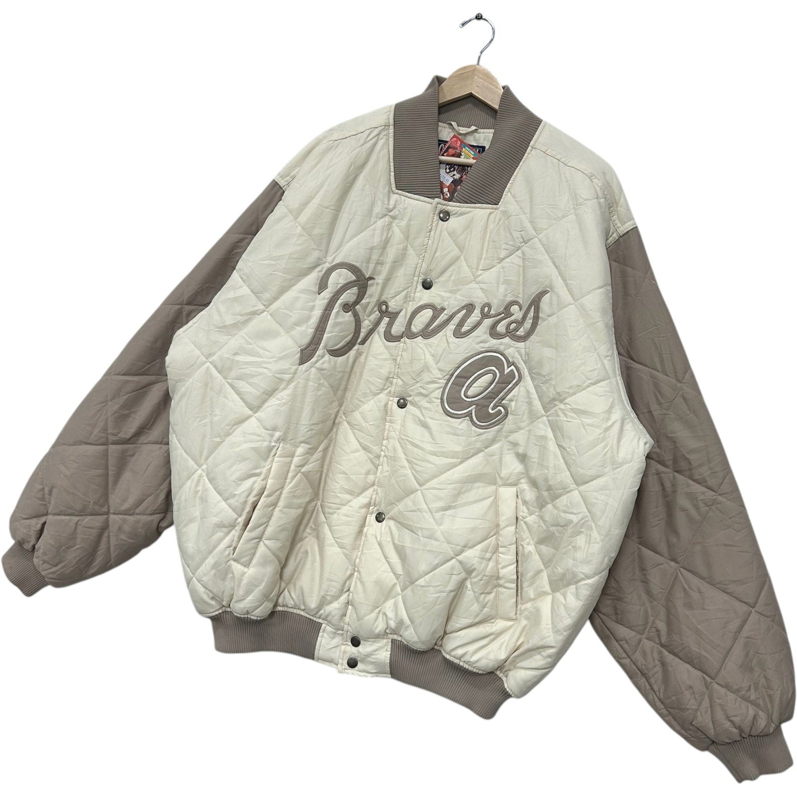 Vintage Majestic Atlanta Braves MLB Quilted Bomber Jacket