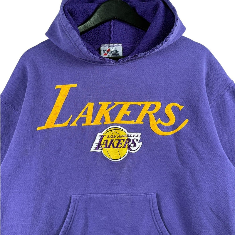 Vintage Majestic Embroidered Lakers NBA Pullover Hoodie
