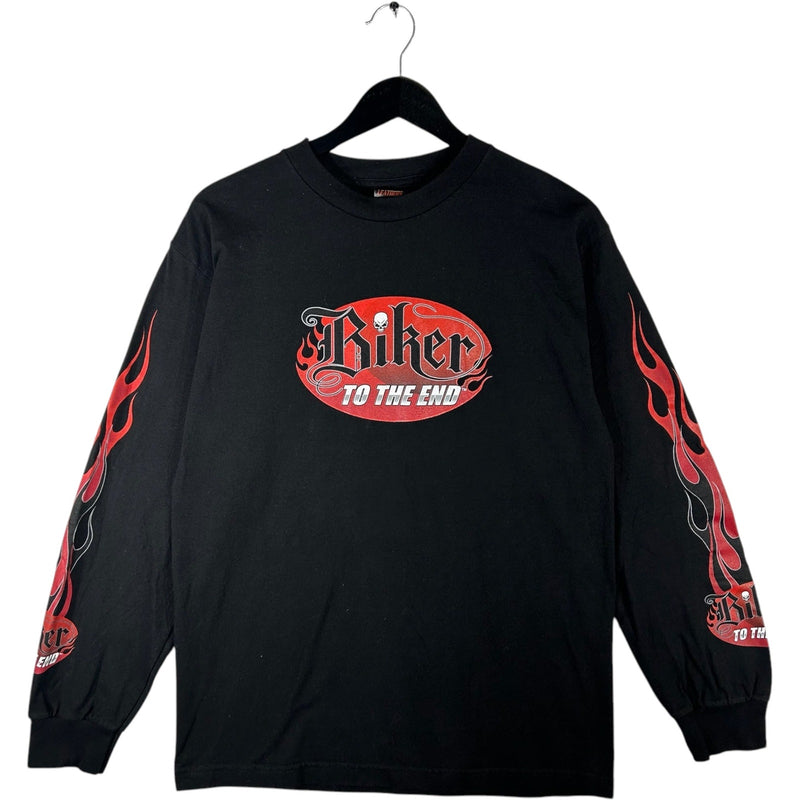 Vintage "Biker To The End" Flaming Long Sleeve