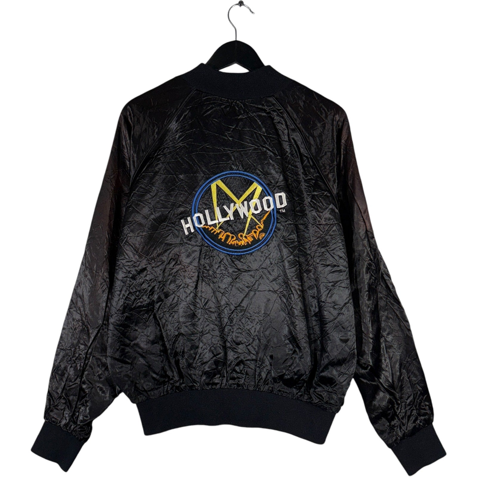 Vintage Hollywood Satin Bomber Jacket