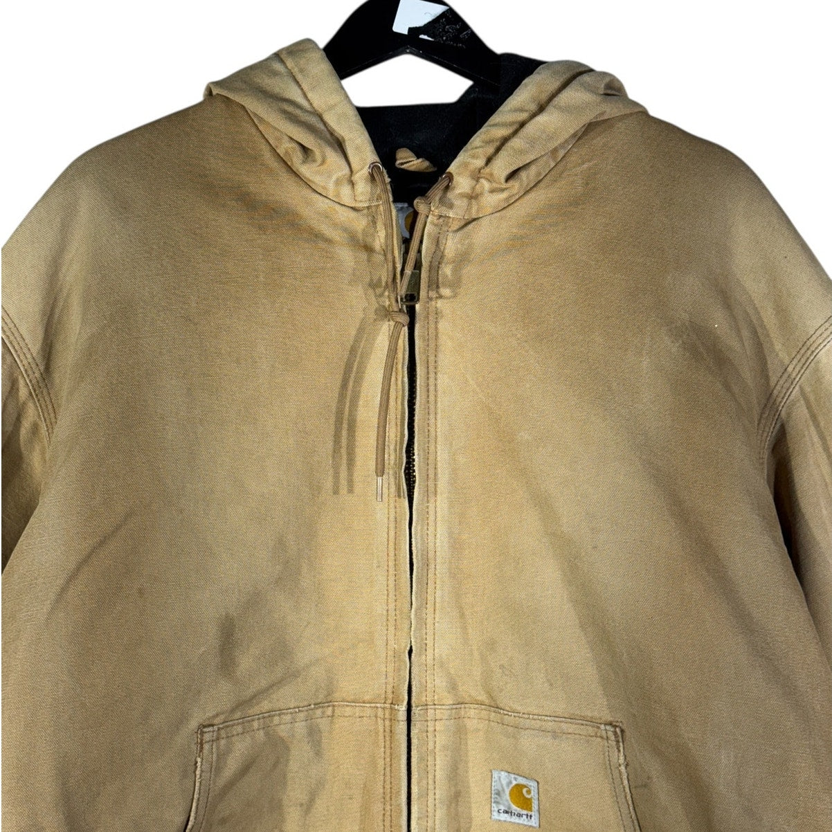 Vintage Carhartt Distressed Hooded Full Zip Workwear Jacket