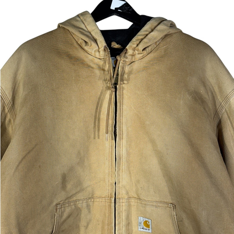 Vintage Carhartt Distressed Hooded Full Zip Workwear Jacket
