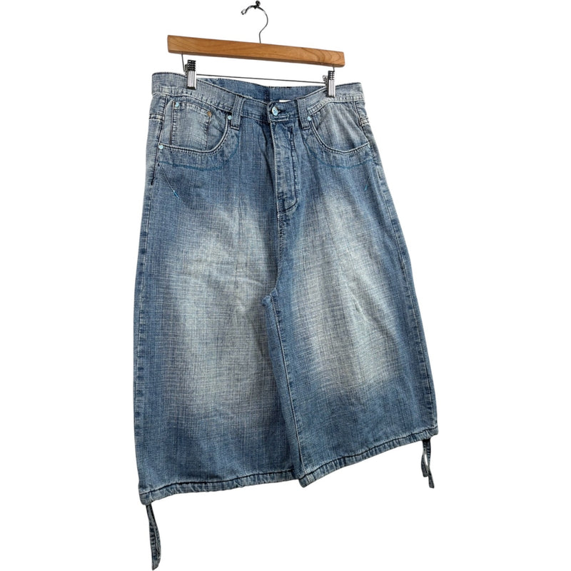 Vintage Side Drawstring Denim Shorts