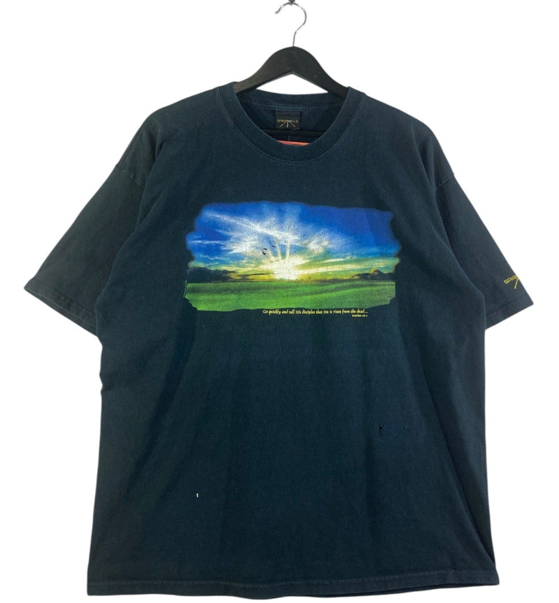 Vintage Matthew 28:7 Bible Verse Graphic T-Shirt