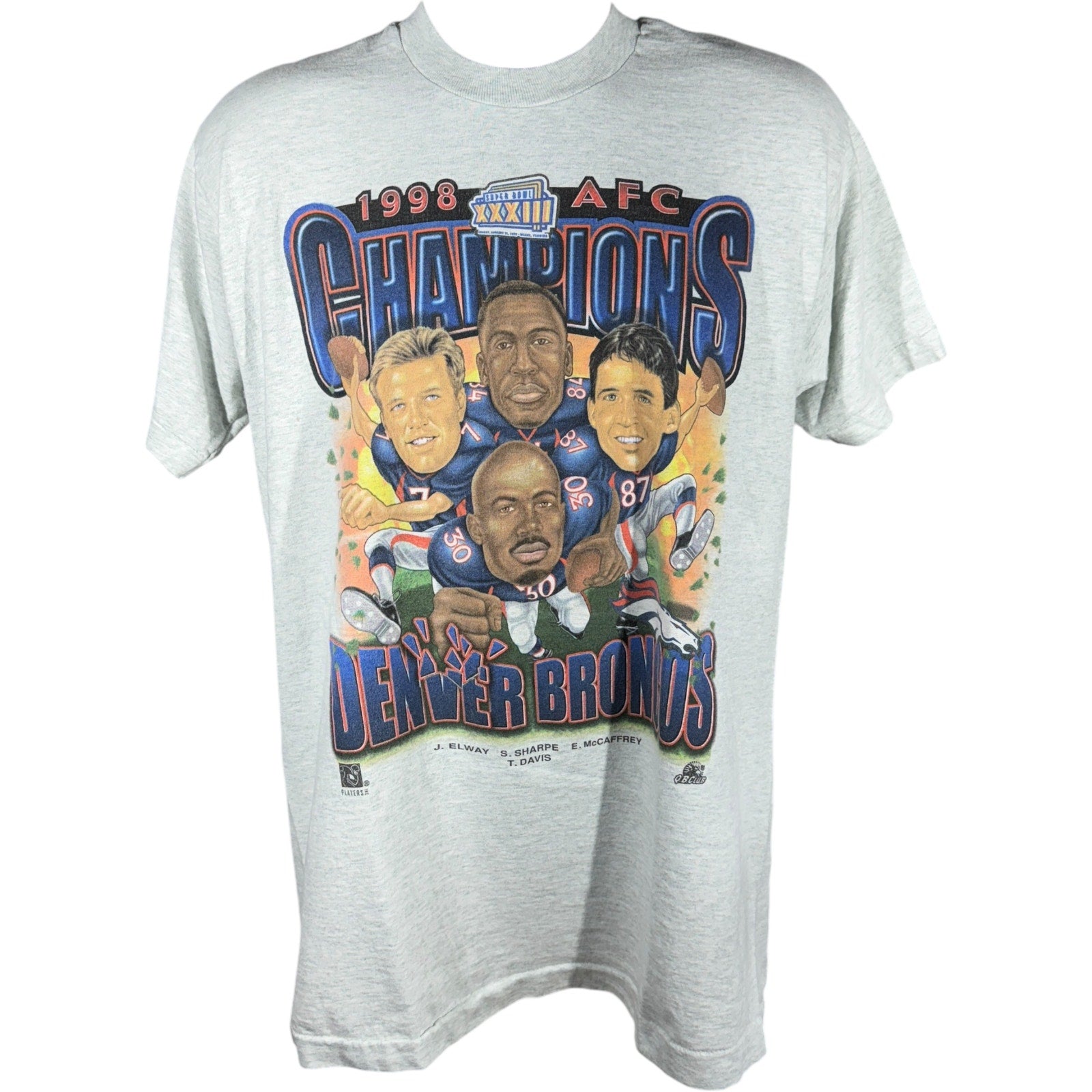 Vintage Denver Broncos Super Bowl XXXll Champions Caricature Tee