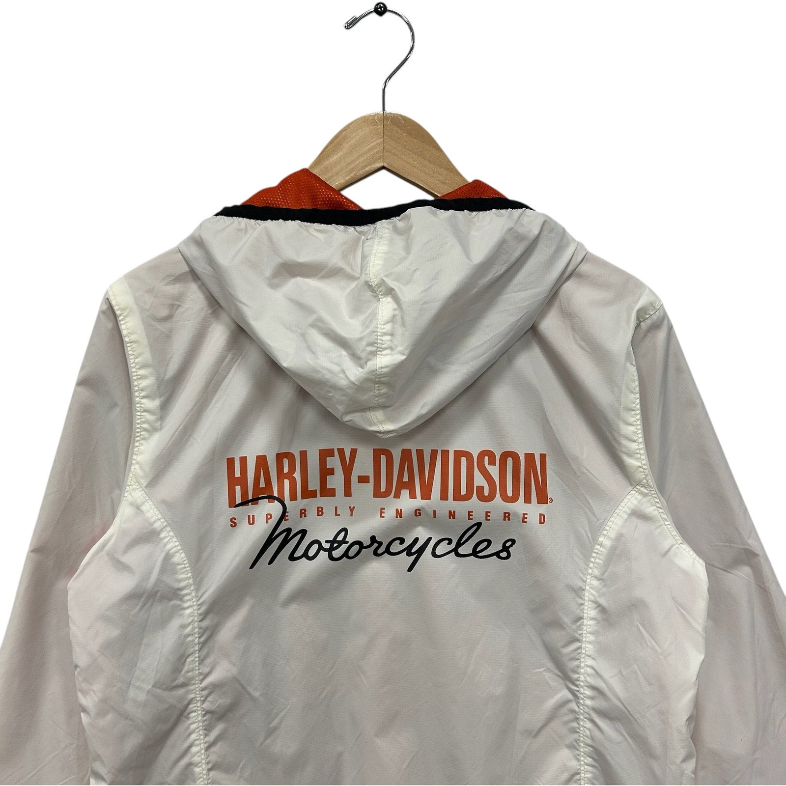 Vintage Women's Harley Davidson Full Zip Hooded Windbreaker