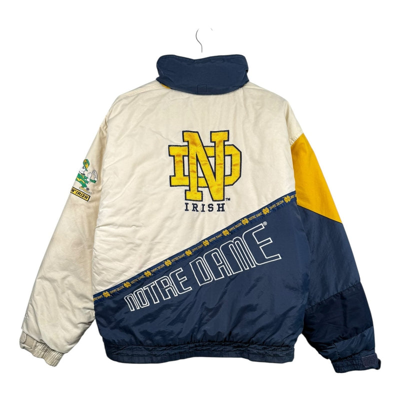 Vintage Notre Dame Colorblock Full Zip Bomber Jacket 90s