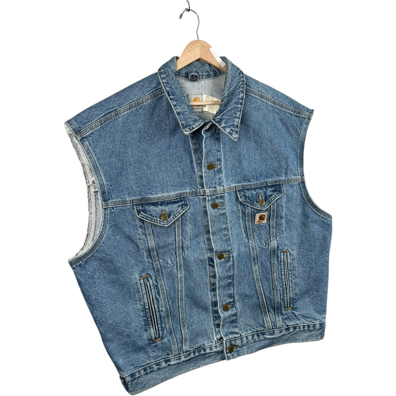 Vintage Carhartt Button Up Utility Denim Vest